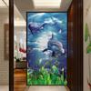 2-Piece Self-Adhesive Ocean Dolphin Door Wallpaper, Removable, 77 x 200 cm view 2