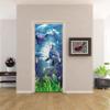 2-Piece Self-Adhesive Ocean Dolphin Door Wallpaper, Removable, 77 x 200 cm view 3