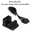TsoLay PCIe 5.0 ATX 3.0 12VHPWR 600W 180° GPU Power Adapter, Black view 2