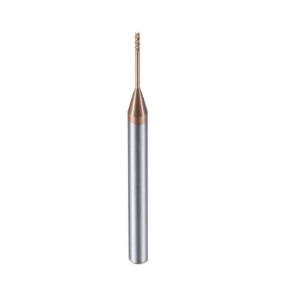 Pangyoo HRC55 Micro Corner-Radius Long-Neck End Mill, 0.3–2.5 mm, 2/3/4 Flutes, 4 mm Shank, Mini Carbide CNC Milling Cutter, 1.5×6×D4×50 mm