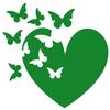 GRAZDesign Heart with Butterflies Wall Decal for Living Room, Bedroom, Children's Room or Hallway, 58 x 57 cm, Light Green view 2