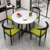 Home Leisure Balcony Small Round Table and 4-Chair Dining Set, Grass Green, 80 cm/3 view 1