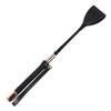 NyxSeat 1 Black Leather Riding Crop with Non-Slip Gel Grip view 1