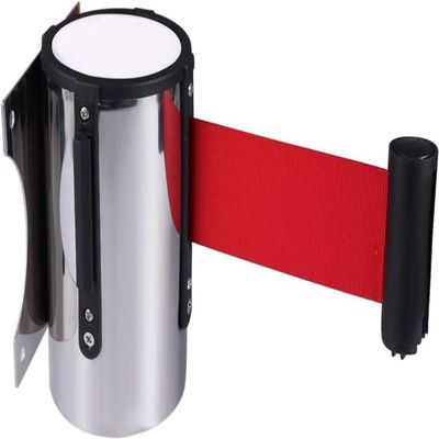 LNNW 5 m Retractable Red Belt Barrier for Wall Mounting