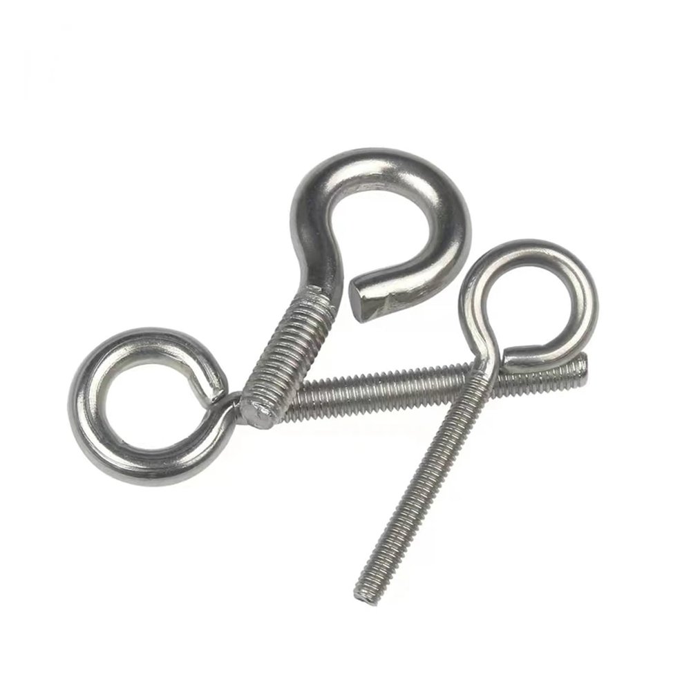IOFIT 5-Pack 304 Stainless Steel Screw Eye Hooks, M5, 100 mm
