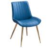 Modern Faux Leather Dining Chairs with Gold-Colored Legs view 1