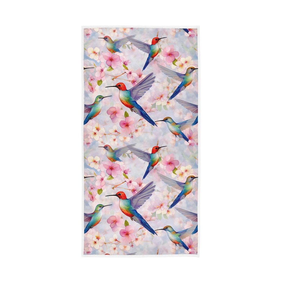 CHIFIGNO Colorful Towel with Birds and Flowers, 76.2 x 38.1 cm