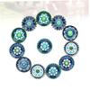 Blue Glass Flower Cabochons, 20 Pieces view 2
