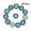 Blue Glass Flower Cabochons, 20 Pieces view 3