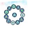 Blue Glass Flower Cabochons, 20 Pieces view 4