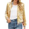 ZDSUHYIW Women's Sequin Bomber Jacket, Slim-Fit Glitter Party Cardigan view 1