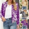 ZDSUHYIW Women's Sequin Bomber Jacket, Slim-Fit Glitter Party Cardigan view 2