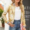 ZDSUHYIW Women's Sequin Bomber Jacket, Slim-Fit Glitter Party Cardigan view 3