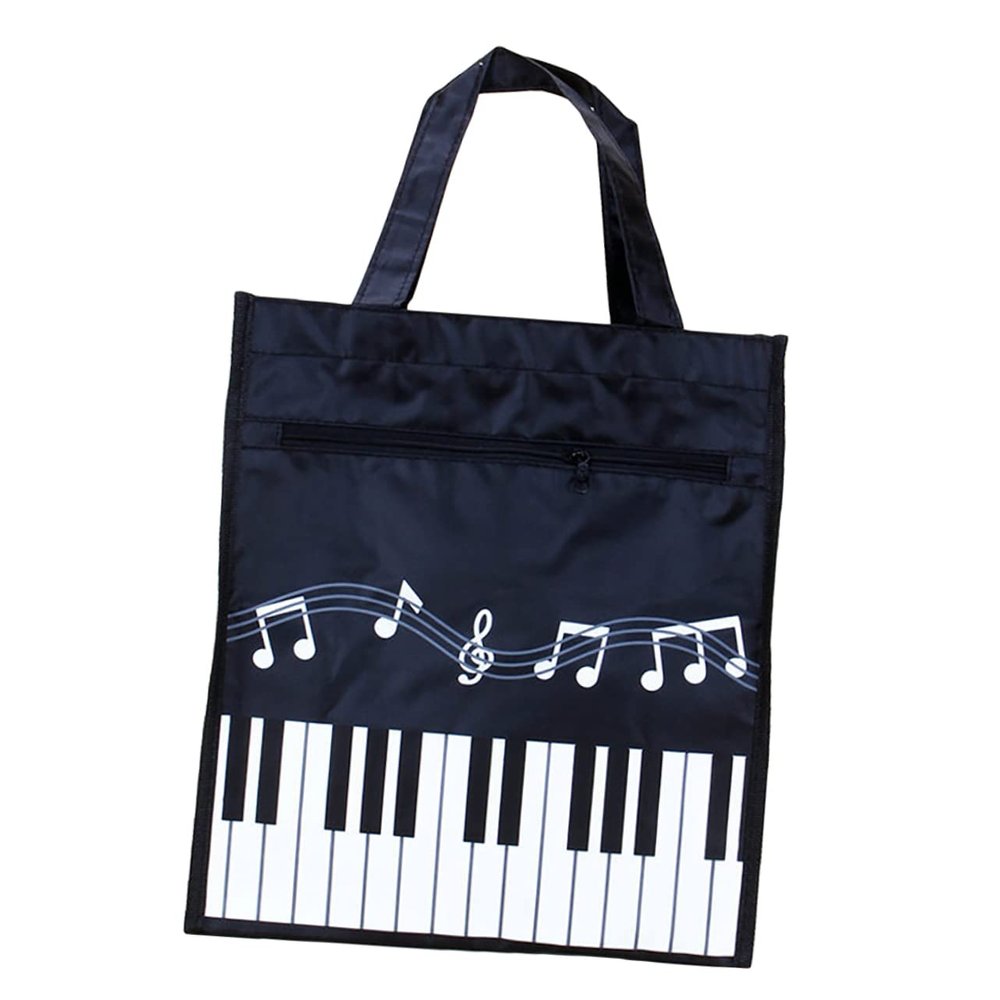 MAGICLULU 1-Piece Sheet Music Design Reusable Nonwoven Shoulder Bag for Students and Teachers
