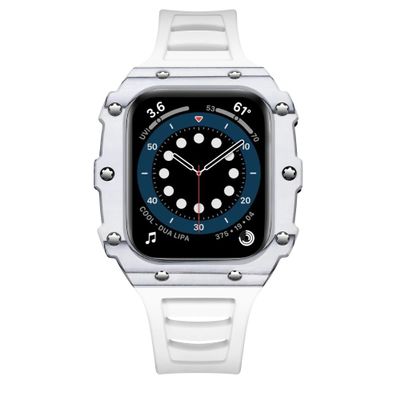 GUMMMY Carbon Fiber Modification Kit for Apple Watch, 45/44/41/40 mm, Steel Band, Agate
