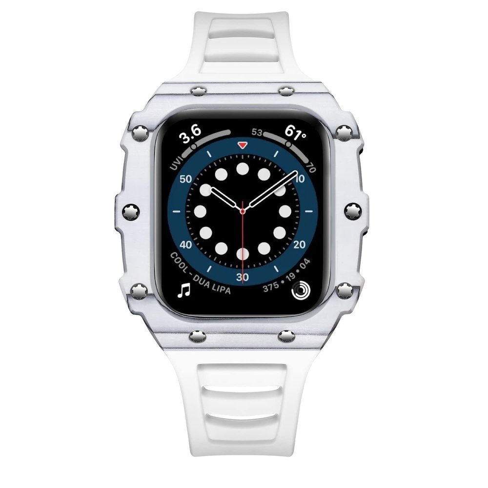 GUMMMY Carbon Fiber Modification Kit for Apple Watch, 45/44/41/40 mm, Steel Band, Agate