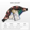 Merry Christmas Printed Waist Bag, Waterproof, 3 Zipper Pockets, Black, One Size view 2