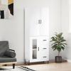DIGBYS Highboard, High-Gloss White, 69.5 x 34 x 180 cm view 1