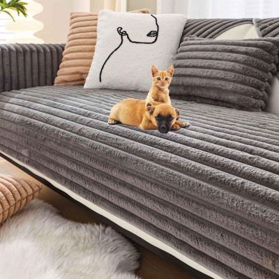 YWQJL Rabbit Plush Sofa Cover for L-Shaped Sofas, 110 x 160 cm, A13