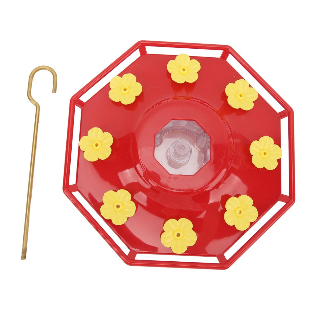 Tyenaza Hummingbird Feeder, 8-Pack with Yellow Flowers and Copper Hanging Hooks