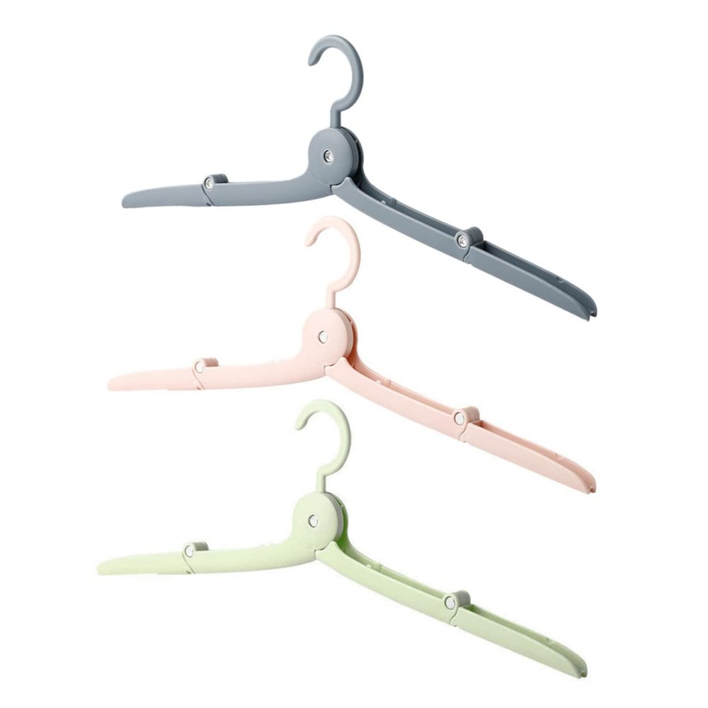 3-Pack Folding Portable Clothes Hangers, PP and Aluminum