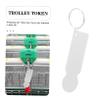 Lurrose Shopping Cart Token Keychains, 2-Piece Stainless Steel, White view 3