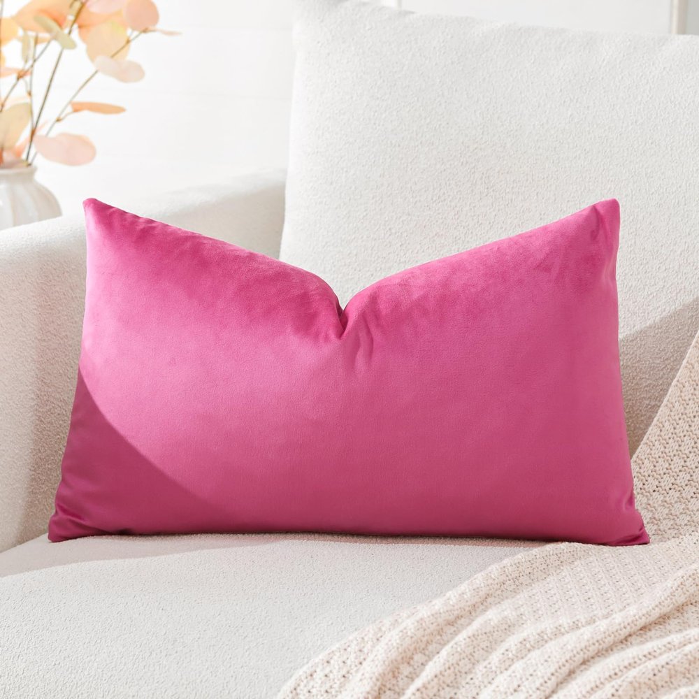 Artscope Velvet Pillow Cover, Rose Red, 30 x 50 cm