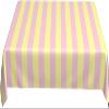 Soft Yellow and Delicate Pink Rectangular Tablecloth with Burgundy and Cream Stripes view 4