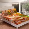 Essen Fitted Sheet 160 x 200 cm, Soft Microfiber Sheet for Adults, 3D Noodle Design, 30 cm Deep Pocket with 1 Pillowcase view 2