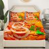 Essen Fitted Sheet 160 x 200 cm, Soft Microfiber Sheet for Adults, 3D Noodle Design, 30 cm Deep Pocket with 1 Pillowcase view 3