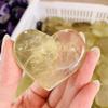 VELUNE Natural Citrine Heart Healing Stone, Hand-Polished Carved Crystal Love Palm Stone, 5565 mm, 1 Piece view 1