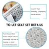 Golden White Black 4-Piece Shower Curtain and Bathroom Mat Set view 3