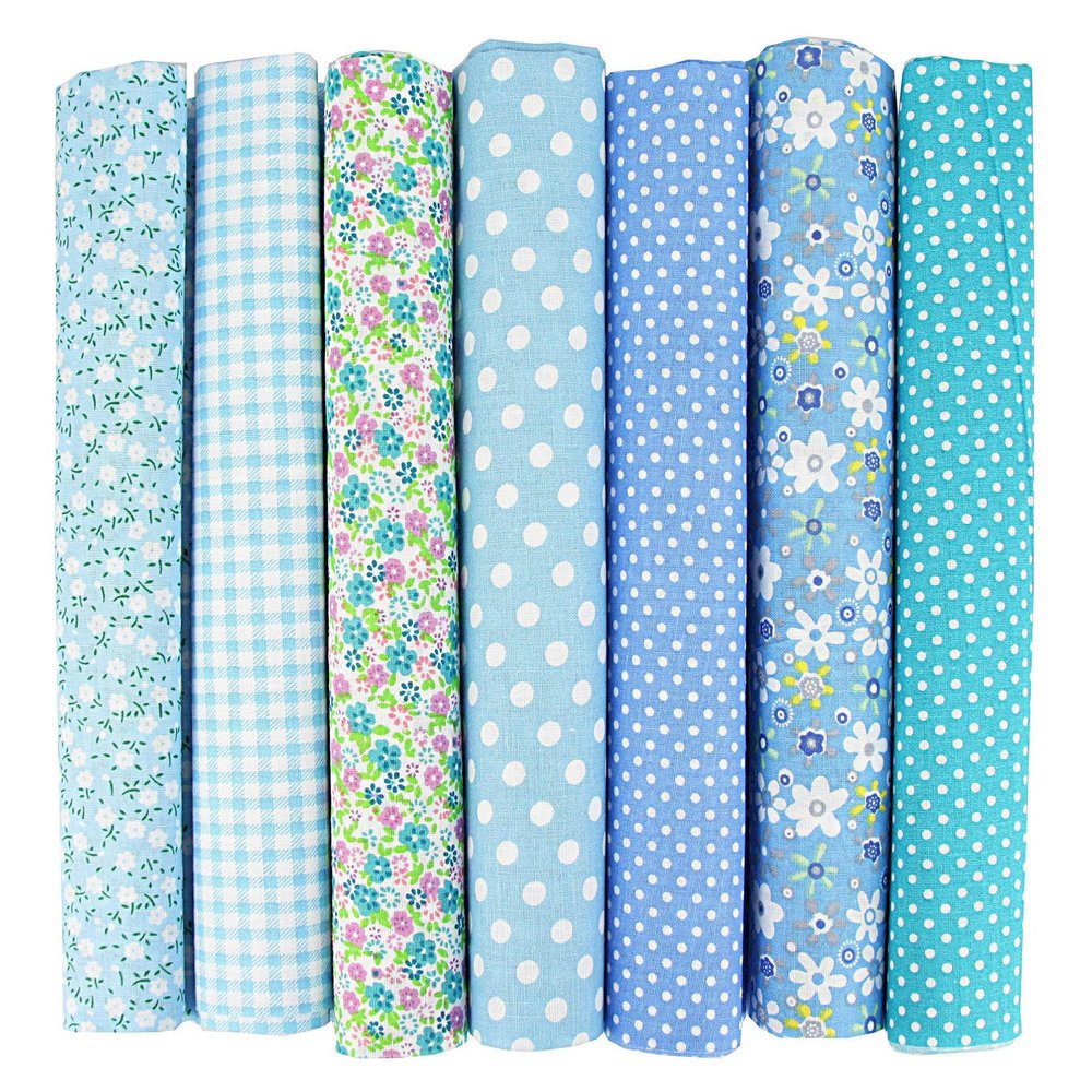 7-Piece 10 x 10-Inch 100% Cotton Patchwork Fabric Squares