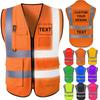 Nevaou Personalized High-Visibility Safety Vest for Men with Logo, Orange, XXL–6XL view 1