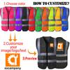Nevaou Personalized High-Visibility Safety Vest for Men with Logo, Orange, XXL–6XL view 2