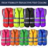 Nevaou Personalized High-Visibility Safety Vest for Men with Logo, Orange, XXL–6XL view 3