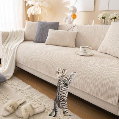 SANTUO Non-Slip Sofa Cover, White, 90 x 70 cm