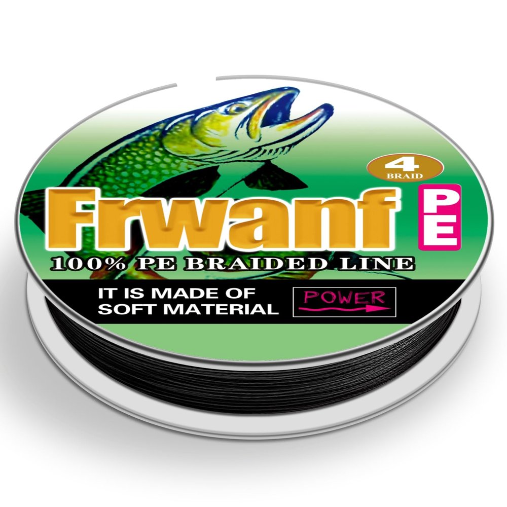 Frwanf Black Braided Fishing Line, No-Fade PE Line, 100–2,000 m, 6–300 lb