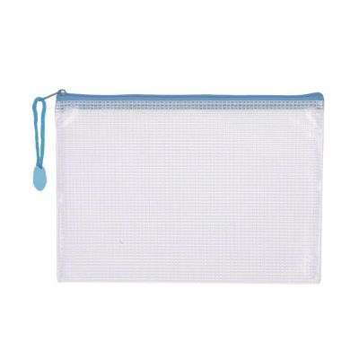 Mesh Zipper Pouches, 10-Pack, A4 Size, Blue