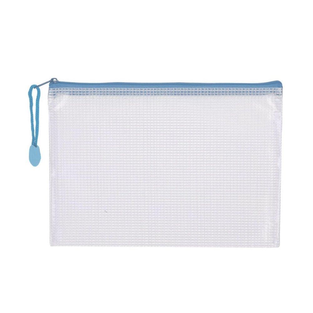 Mesh Zipper Pouches, 10-Pack, A4 Size, Blue