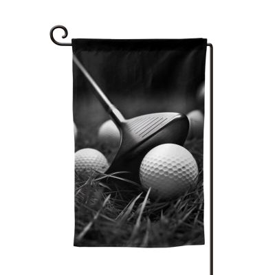 Black and White Golf Flag, 32.5 x 45.7 cm, Outdoor Garden Decoration Flag