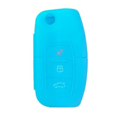 IPUDIS Silicone 3-Button Flip Key Fob Cover for Ford Fiesta, Focus 2, EcoSport and Kuga
