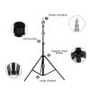 PopieL 1.7 m Foldable Phone Tripod Light Stand, Extendable Stand for Smartphones, Makeup and Live-Streaming Lights, Compatible with iPhone and Android, Black view 3