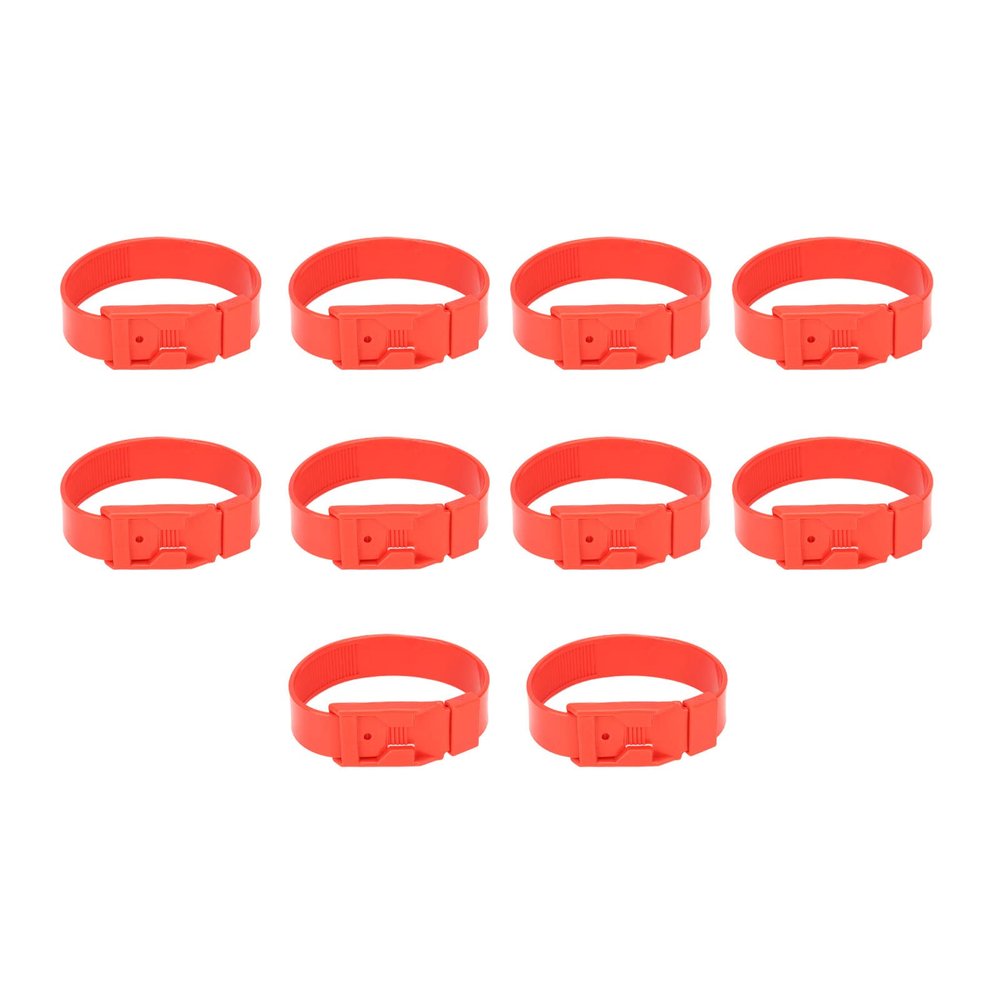 Mumusuki 10-Pack Goat Collars, Sheep Identification Bands, PU, Lightweight, 36 cm, Red