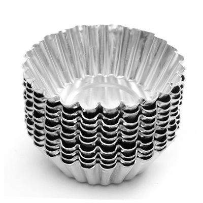 Ciieeo 20-Piece Silver Tinplate Egg Tart Mold Set