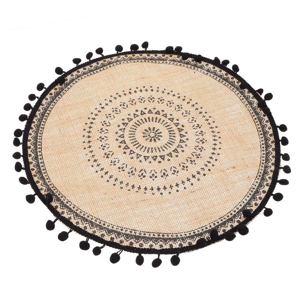 MAGICLULU Black Decorative Fabric Placemat, Heat-Insulating and Heat-Resistant, 40 cm