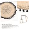MAGICLULU Black Decorative Fabric Placemat, Heat-Insulating and Heat-Resistant, 40 cm view 3