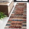 SUCERU Hallway Runner Rug, Non-Slip Washable Polyester, 100 x 500 cm, Red-Orange view 2