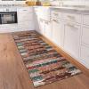 SUCERU Hallway Runner Rug, Non-Slip Washable Polyester, 100 x 500 cm, Red-Orange view 3