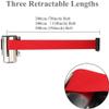 MekUk 2 m Wall-Mounted Retractable Belt Barrier, Red view 3